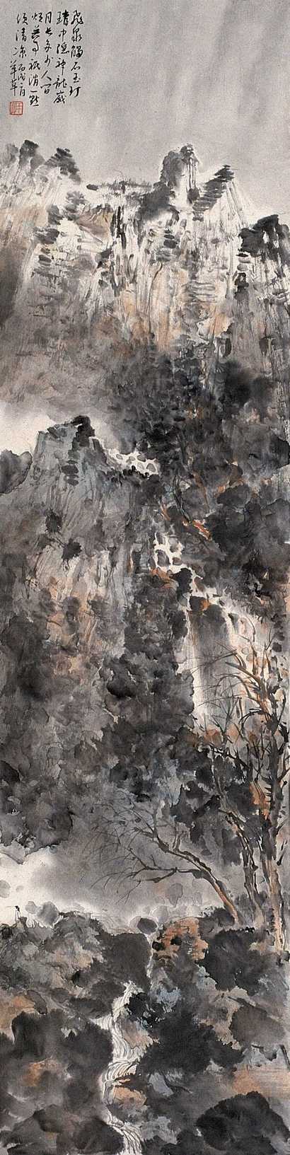 羊草 山水 挂轴